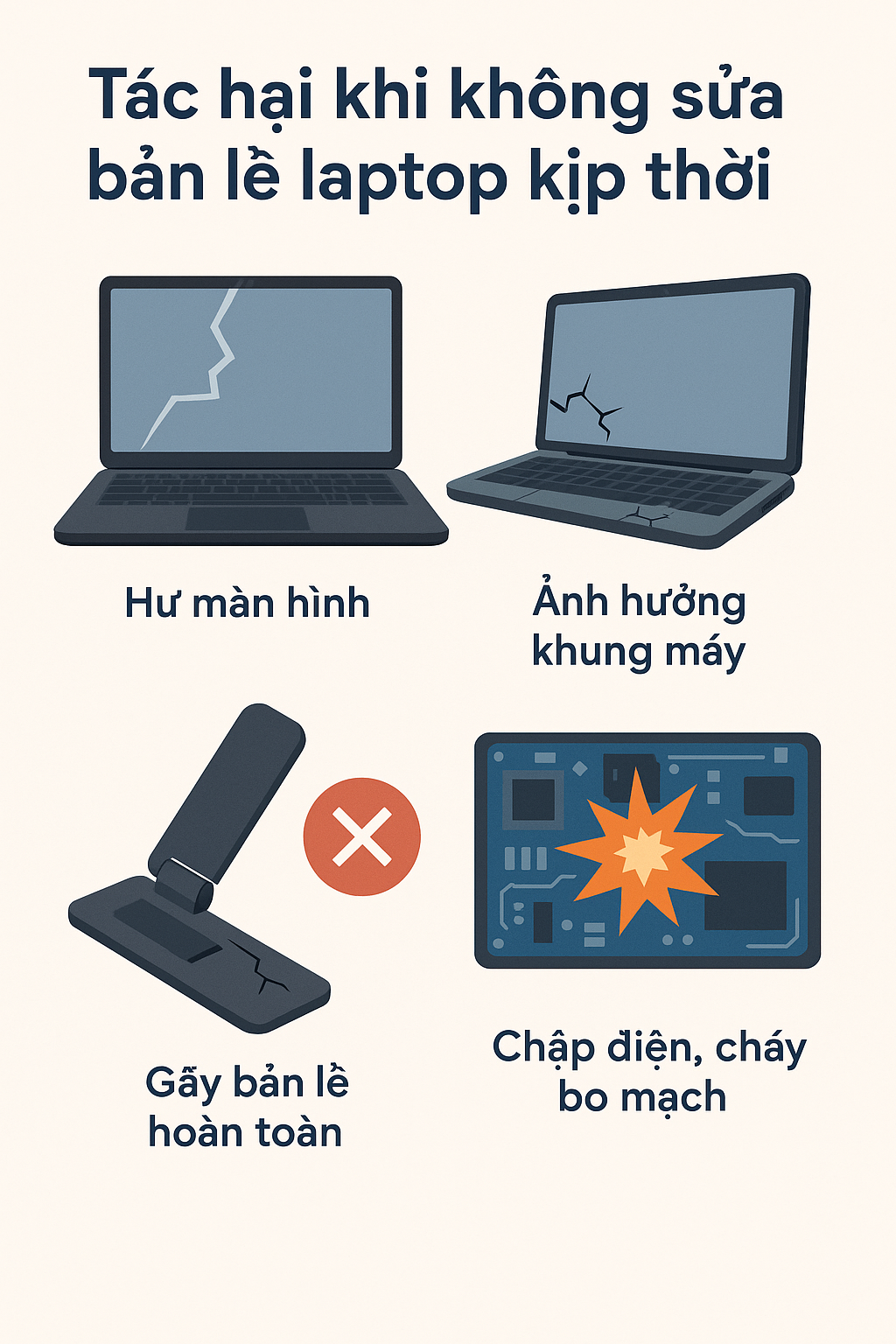 Tác hại khi không sửa bản lề laptop kịp thời