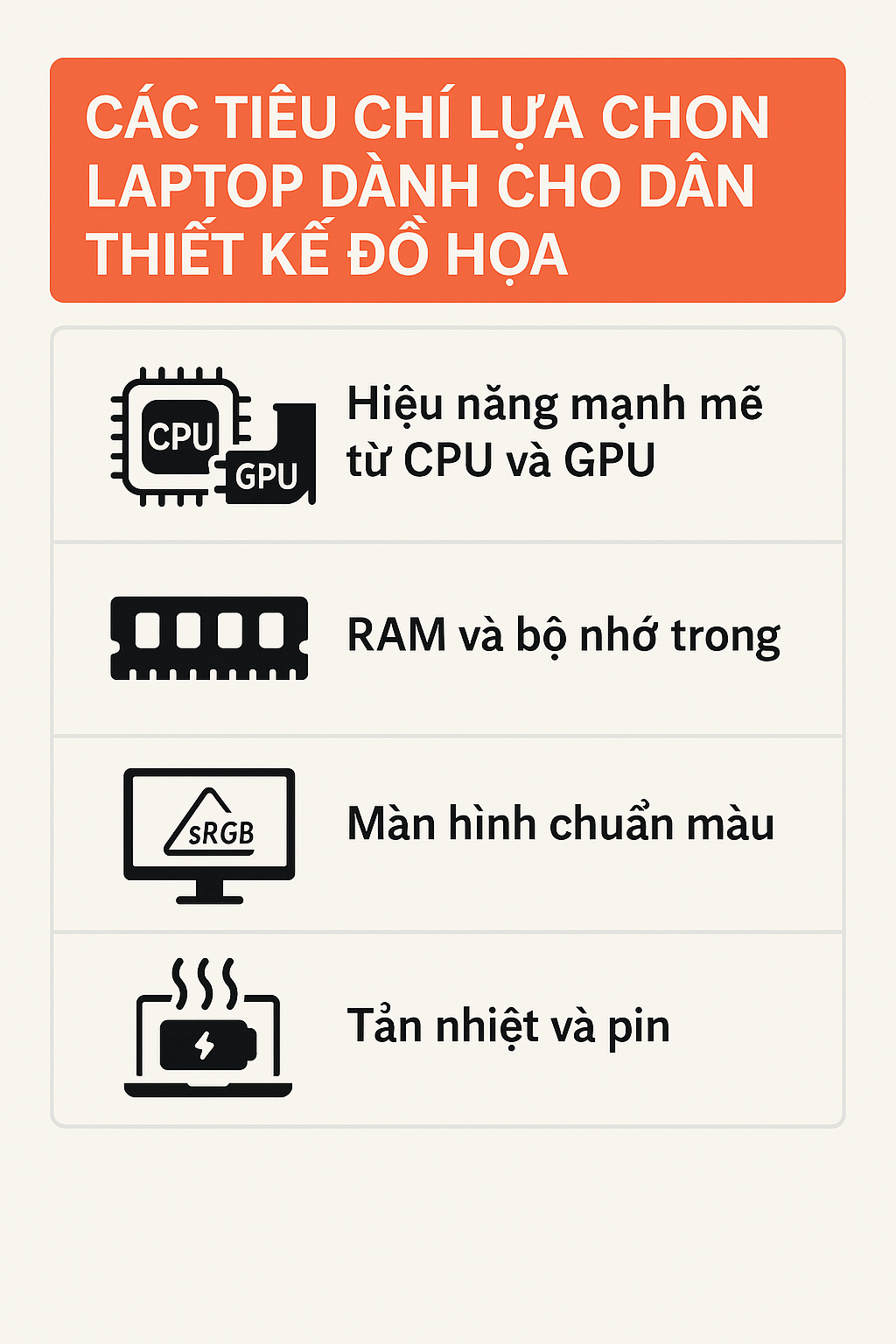  Các tiêu chí lựa chọn laptop dành cho dân thiết kế đồ họa