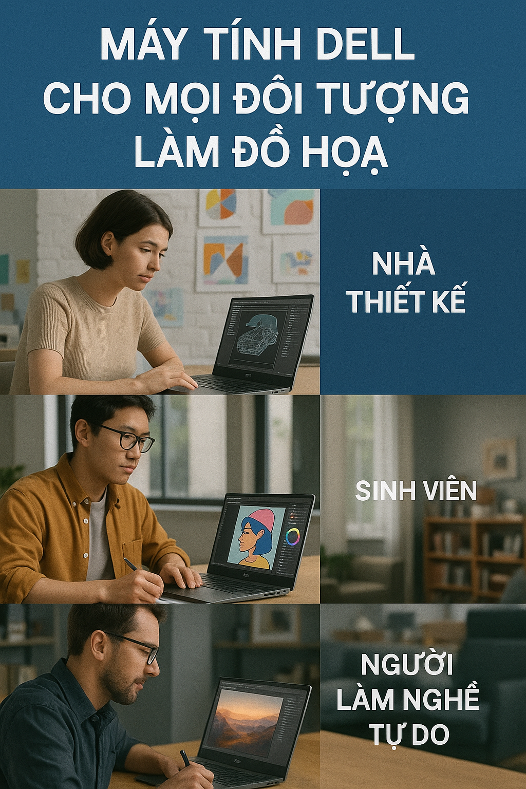 Máy tính Dell cho mọi đối tượng làm đồ họa