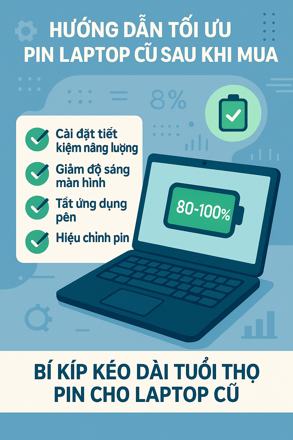 Hướng Dẫn Tối Ưu Pin Laptop Cũ Sau Khi Mua