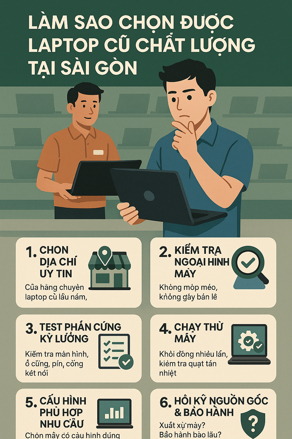   Làm sao chọn được laptop cũ chất lượng tại Sài Gòn